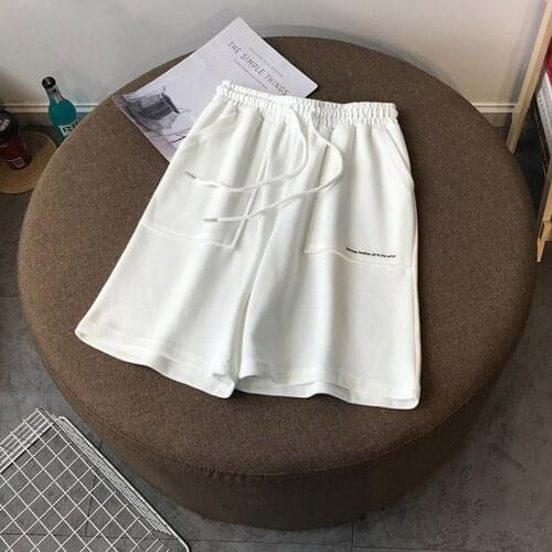 White Letter Print Biker Shorts Casual Korean Style Cycling Bicycles Summer Half Pants Plus Size 2021 Fashion Women Clothing