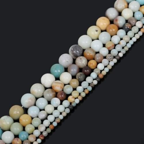 Strand 15'' Mix Color Dull Polish Matte Amazon Natural Stone Beads For Jewelry Making DIY Bracelet 4mm 6mm 8mm 10mm 12mm Beads