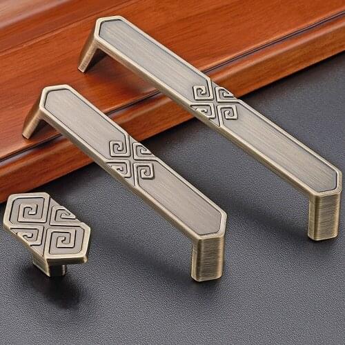 Cabinet door handle green bronze cupboard wardrobe drawer door simple shoe cabinet single hole small handle