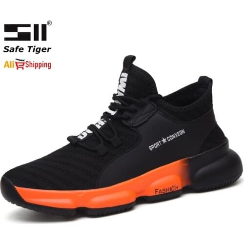 Safety Shoes for Men Steel Toe Boots Shoes Anti-Smashing Construction Work Safety Boot Breathable Work Shoes Large Size 36-46