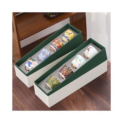 Host cup single cup 999 pure silver tea cup lacquer Kung Fu tea bowl enamel color ceramic sample tea cup handmade silver cup