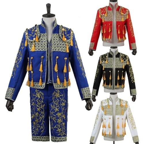 Halloween Adult Men Spanish Matador Spain Bullfighter Cosplay Costume Theater Costume For Stage Performance Masquerade Party