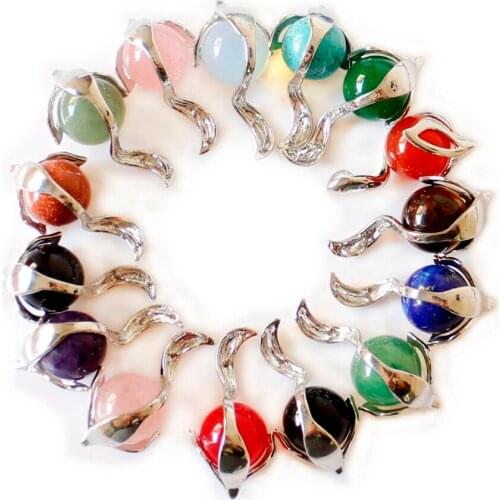 Fashion Crystal Healing Chakra Fox Pendant Color Random