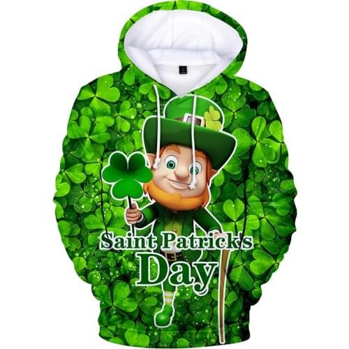 St. Patricks Day Hoodies 3D Print Long Sleeve Sweatshirts Men/women Hip Hop Pullover Harajuku 3D Hoodies Sweatshirt Mens Tops