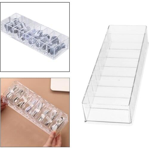 Desktop Electronic Organizer Box with 8 Cells Japanese Style for Data Cable Office Electronic Accessories Storage