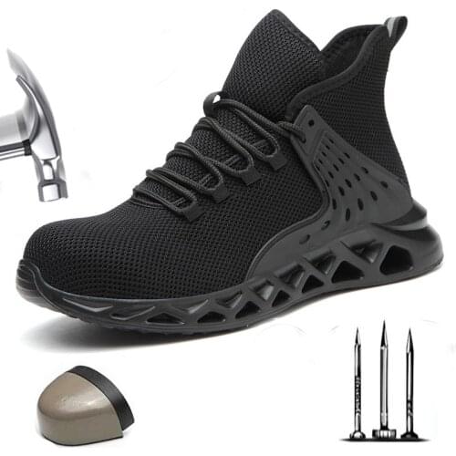 2020 New Mens Safety Shoes Anti-Smashing Steel Toe Work Boots Outdoor Sports Indestructible Work Shoes