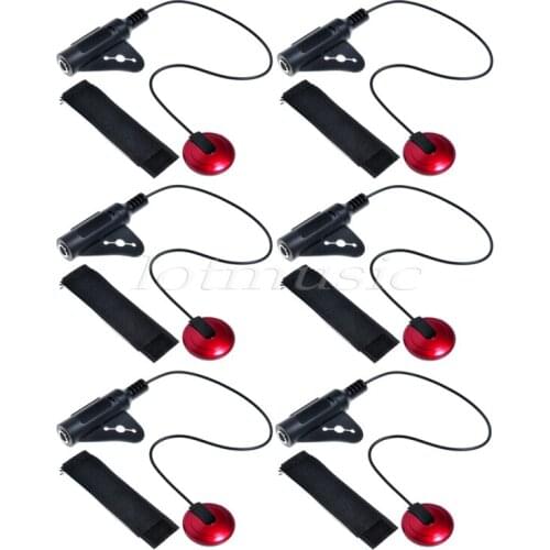 6Pcs Upgrade Piezo Contact Microphone MIC Pickup 1/4' Jack with Cable MIC Pickup plug in amp For Guitar Violin Banjo Ukulele