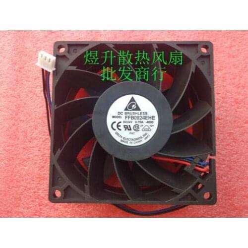 Original Delta 90*90*38 FFB0924EHE DC 24V 0.75A 3-wire Inverter Air Cooling Fan
