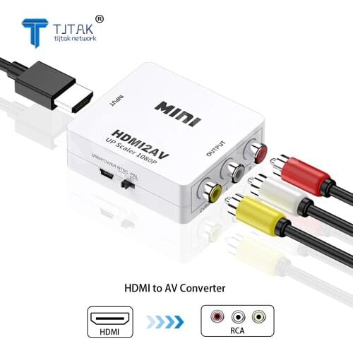 HDMI to RCA Converter AV/CVSB L/R Video Box HD 1080P 1920*1080 60Hz HDMI2AV Support NTSC PAL Output HDMI To AV