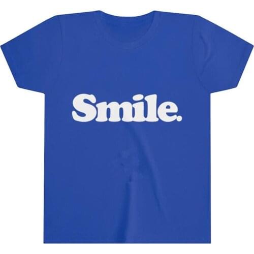 Just Smile Youth Tee Summer Time Fashion Cotton Kids Tshirt Casual Babys Tee