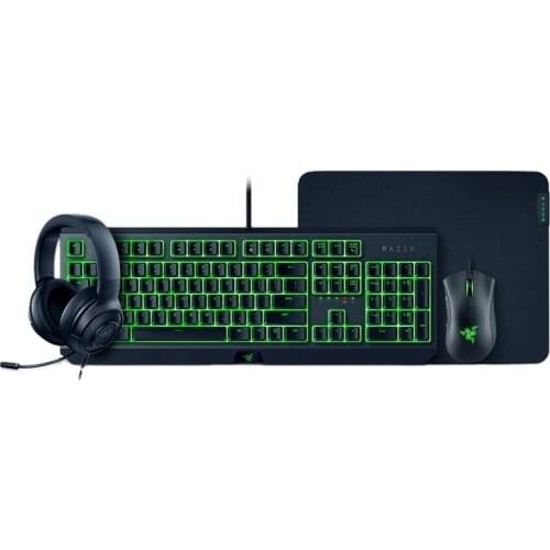 Razer Keyboard Mouse Headset Mouse Pad Set Blackwidow Deathadder Essential Goliathus V3 Kraken X Essential