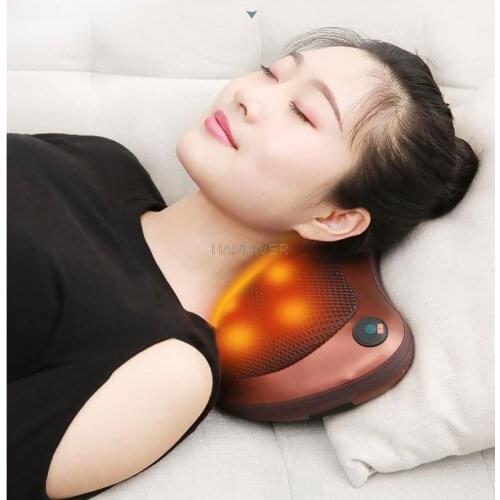 Relaxation Massage Pillow Electric Shoulder Neck Infrared Heating Massager Car Home Shiatsu Massage Tool Relieve Stress Pillow