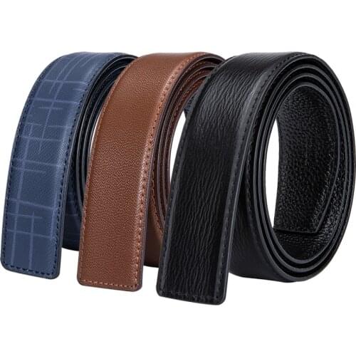 100% Cowhide Genuine Leather Belt without Buckle Blue Brown Black Replacement Belt for Pin H Buckle Designer Mens H Belts 3.5cm
