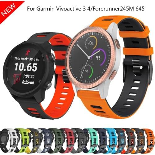 New Smart Watch Band For Garmin Forerunner 245 Silicone Bracelet Strap For Garmin Vivoactive 3 4/Forerunner245M 645 Wristband