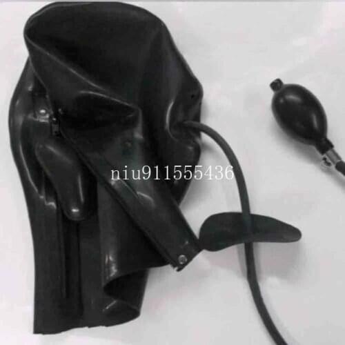 Sexy Latex Hoods Mask with Mouth Tube cosplay costumes fetish cosplay mask Back Zipper Club Wear
