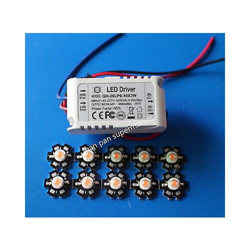 3W full spectrum 400nm~840nm led grow lights with led Lamp beads+ 6-10x3W led driver for plant led Lamp beads