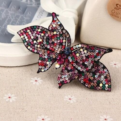 Korean New Spring Simple Headwear Butterfly Rhinestone Barrettes Spring Hair Clip Girl Women Fashion Headdress Hair Accessories