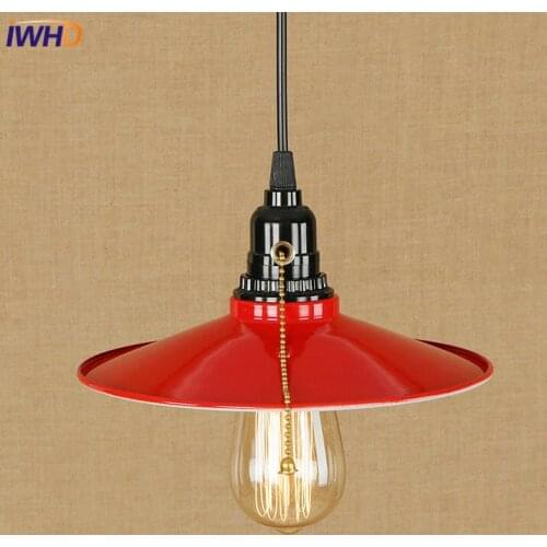 IWHD RH Vintage LED Pendant Lamp Industrial Loft Pendant Light Droplight Loft Hanglamp Fixtures For Home Lighting Luminaire