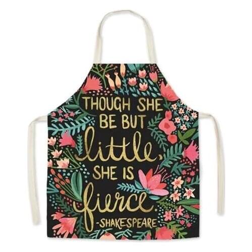 High Quality Green Leaf Anti-greasy Kitchen Aprons for Cooking Adult Bibs Sleeveless Cotton Linen Aprons P6