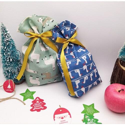 Cute Drawstring Goody Bags Gift Wrapping Party Favors For Christmas 17x27 Christmas Gift Bags Bow Tie Bag Can Customized Logo