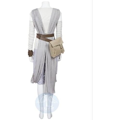 2019 Fashion Halloween Party Cosplay Costume Women Classic Movie Character The Force Awakens White Dress Cloak Uniform