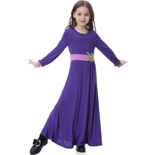 Girl Robe Muslim Dress Arab Dee Saudi Arabia Malaysia Chinldren Longuette Festival Dress Kids Abaya Islamic Clothes Caftan Dubai