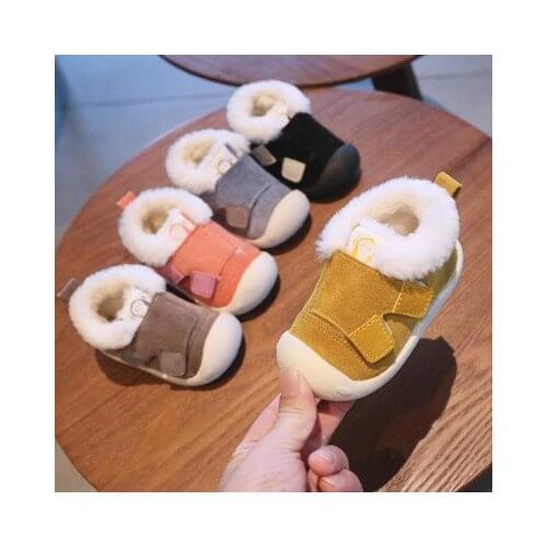 Winter Infant Toddler First Walke Boots Warm Plush Baby Girls Boys Snow Boots Outdoor Soft Bottom Non-Slip Child Kid Boots Shoes