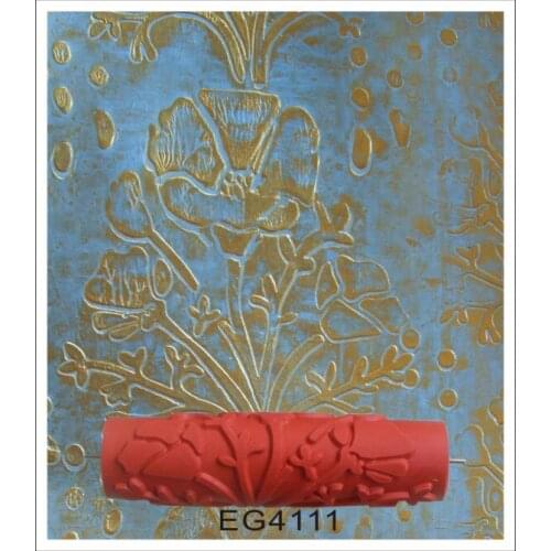 10 inch blue rubber roller wall decoration painting roller 10" DIY decorative wall paint roller without hand grip EG4111