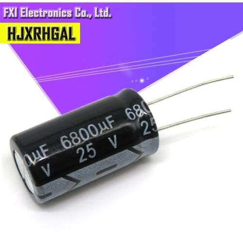 10PCS 25v6800uf 6800uf25v 16*31 25v 6800uf 16x31 Electro Electrolytic capacitor