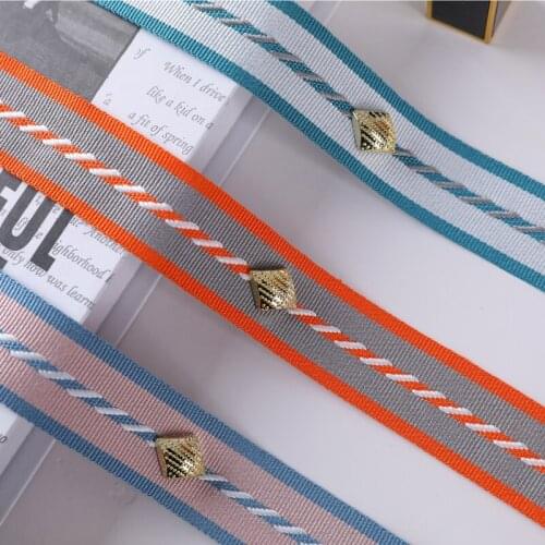 12M/Lot 3cm Wide Metal Button Webbing Lace Trim Lamp Sofa Edge Decor Curtain Accessories Tassel Fringe Ribbon Belt Trims DIY