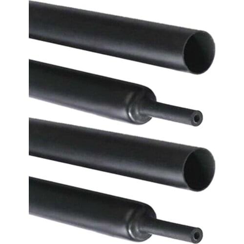 2x Black Heat Shrink Tube Electrical Sleeving Car Cable/Wire Heatshrink Tubing Wrap, 25MM,1M & 20MM,2M
