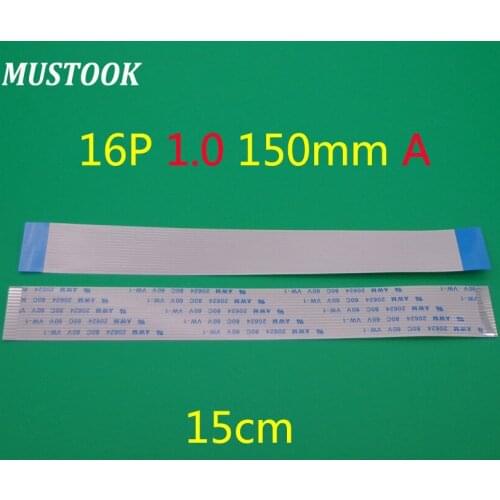 2PCS New FFC FPC 16pin flat flexible cable 1.0mm pitch forward Length 150mm 15cm Width 17mm Ribbon 16p Flex Cable Type A