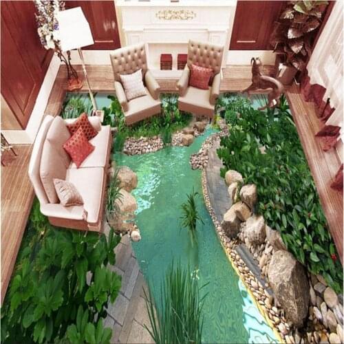 Beibehang Custom large 3D living room flooring three-dimensional painting 3d bathroom floor design decorative floor painting