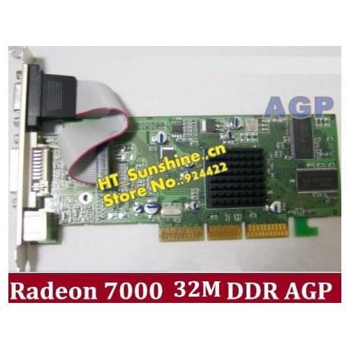 Free Shipping Brand New ATI Radeon 7000 32M DDR VGA/DVI/TVO AGP low-end AGP Graphic Card High Quality