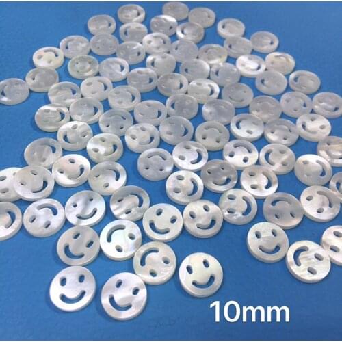 50pcs 10mm White Natural Mother of Pearl Shell Smile shape Beads Pendant charms for Jewelry Making DIY Bracelet Necklace
