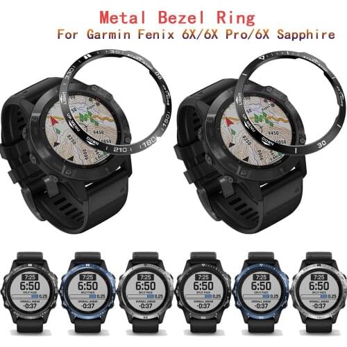For Garmin fenix 6X/6X Pro/6X Sapphire Case Classic sport style Bezel Ring Styling Case Adhesive Cover Protection fashion Bezels