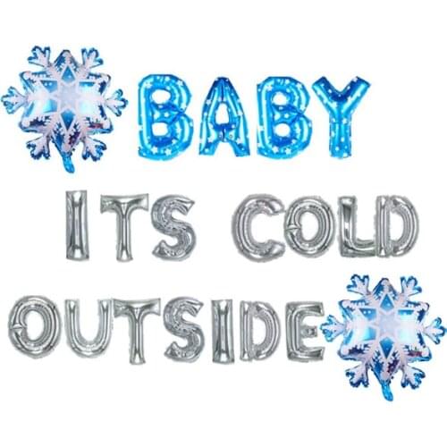 Baby Its Cold Outside Balloon Winter Wonderland Decoration Baby Its Cold Outside Baby Shower Decorations Snowflake Balloon