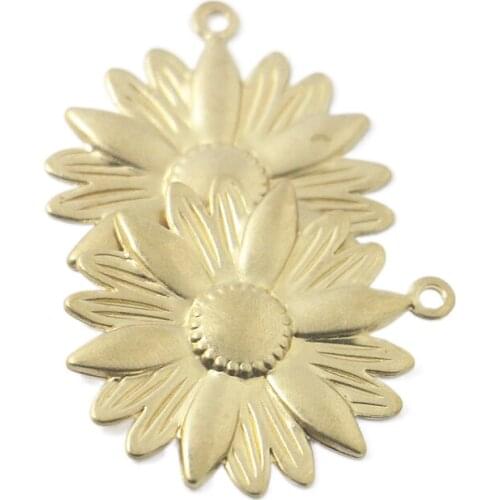 Diy Single hanging sun flower stamen hair accessories jewelry DIY popular pendant joint brass accessories