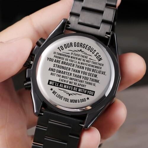 To Uur Gorgeous Son Luxury Fashion Leisure 30m Waterproof Engraved Watches Calendar 24-hours Seconds Dail Analog Men Watches