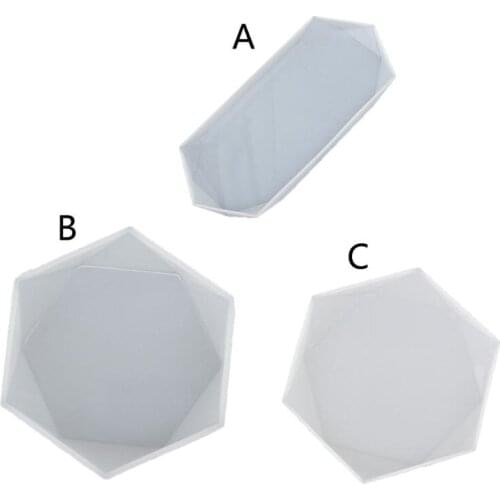 Faceted Rectangle Octagonal Coaster Molds Oversized Showcase Display Resin Mold