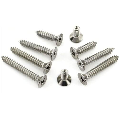 GuHua 201 Stainless Steel Cross Countersunk Head Self-tapping Screw Long Screw KA Philips Flat Head Tapping Screws M3M4M5 50pcs