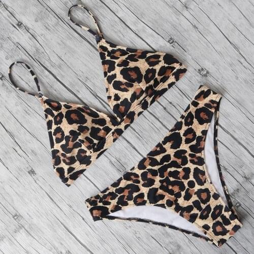Leopard Bikini Set Women Trikini 2020 Black White Stripe Bathing Suit High Cut Beachwear Swimwear Swimsuit Brazilian Biquinis