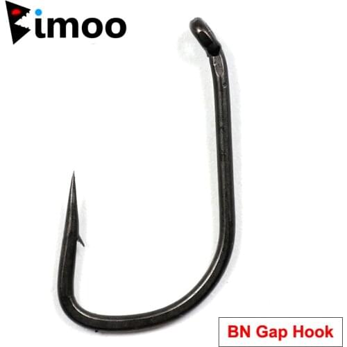 Bimoo 20pcs Coated High Carbon Steel Carp Fishing Hook Bent Eye Micro Barb Terminal Tackle