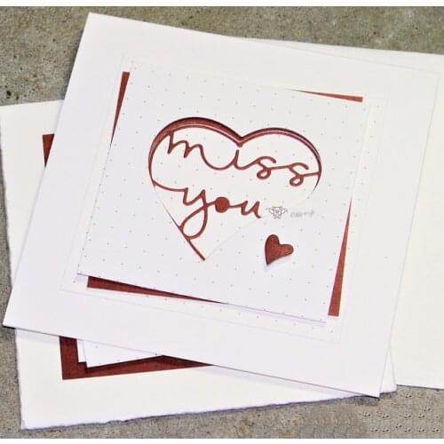 Mmao Crafts Metal Steel Cutting Dies New Miss you letter frame Stencil For DIY Scrapbooking Paper/photo Cards Embossing Dies