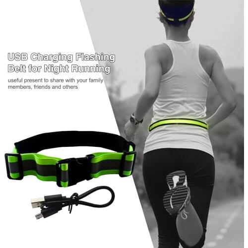 USB Charging Flashing Belt For Night Running Adjustable LED Luminous Belt For Adults And Children Night Riding Running Walking