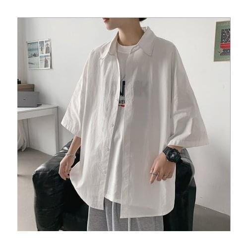 2021 Summer Shirt Mens Short Sleeve Retro Hong Kong Port Hong Kong Wind Brand Wind 29