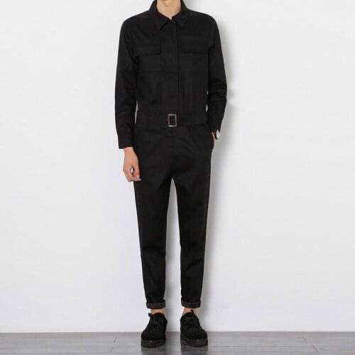 Men Jumpsuit Male Long Sleeve A Piece Pants Overalls Tooling Casual Jumpsuit Hiphop Fashion Trousers