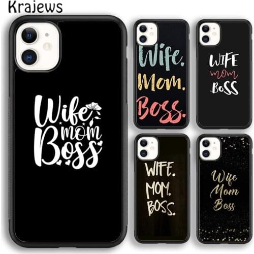 Krajews Wife Mom Boss Quotes Soft Phone Case Cover For iPhone 5 SE 6s 7 8 plus X XR XS 11 12 pro max Samsung Galaxy S8 S9 S10