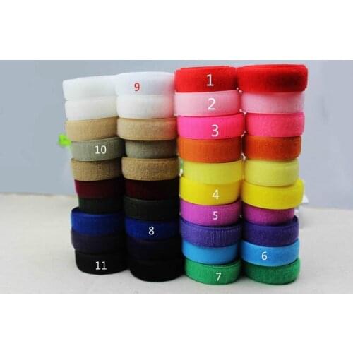 New 1" 11 Colors 5M Hook +5M Loop 25mm Roll Hook Loop Sewing On Tape Fastener for DIY Wire Organiser garments accessories
