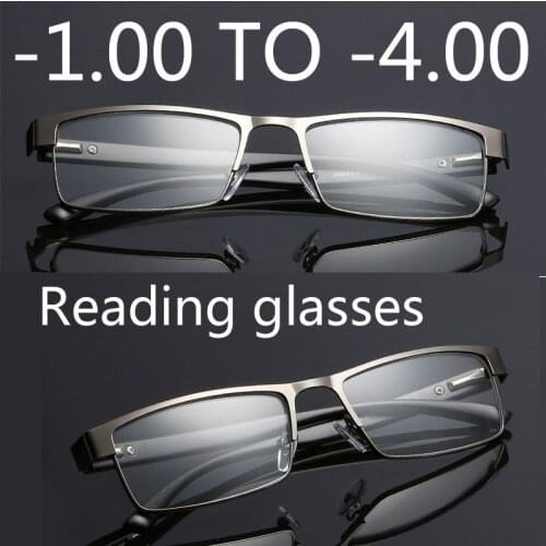 2020 Men Titanium alloy Reading Glasses Non spherical 12 Layer Coated lenses Retro Business Hyperopia Prescription Eyeglasses